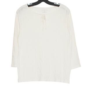 Talbots Top 3/4 Sleeve Cottage Coquette minimalist Coastal Grandma Ivory Size XS